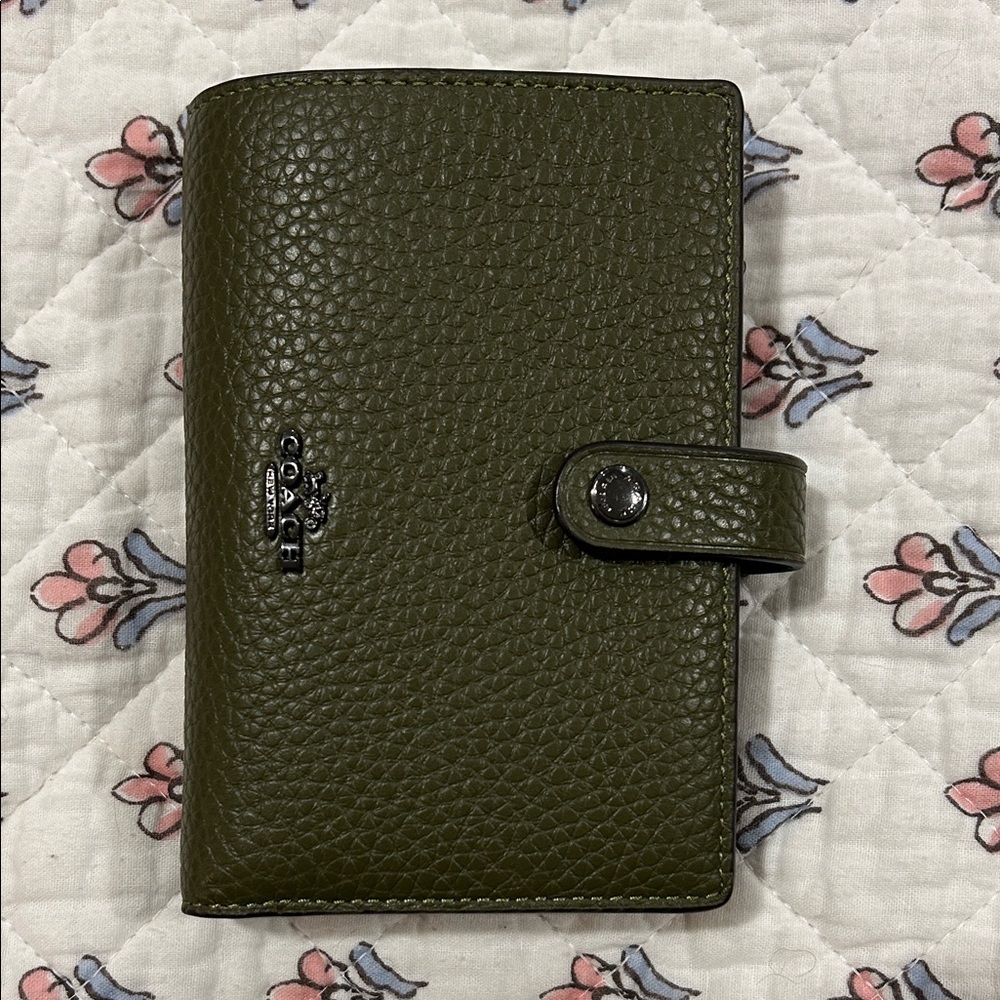 Coach Olive Pebbled Leather Wallet